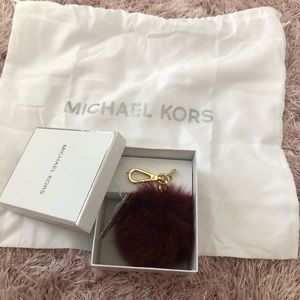 Michael Kors Genuine Fox Fur Bag Keychain Charm